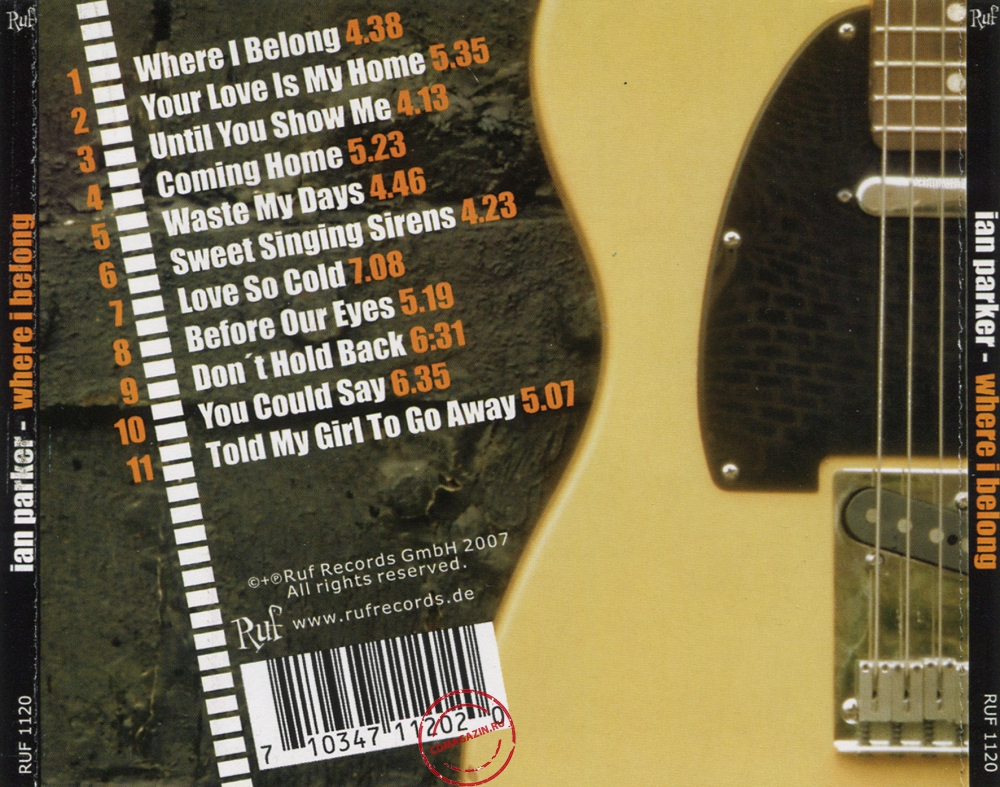 Audio CD: Ian Parker (5) (2007) Where I Belong Audio CD: Ian Parker (5) (2007) Where I Belong