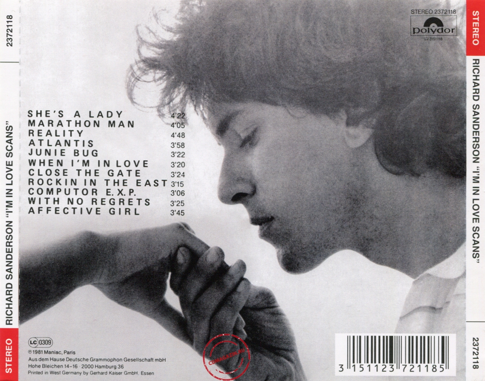 Audio CD: Richard Sanderson (1981) I'm In Love Audio CD: Richard Sanderson (1981) I'm In Love