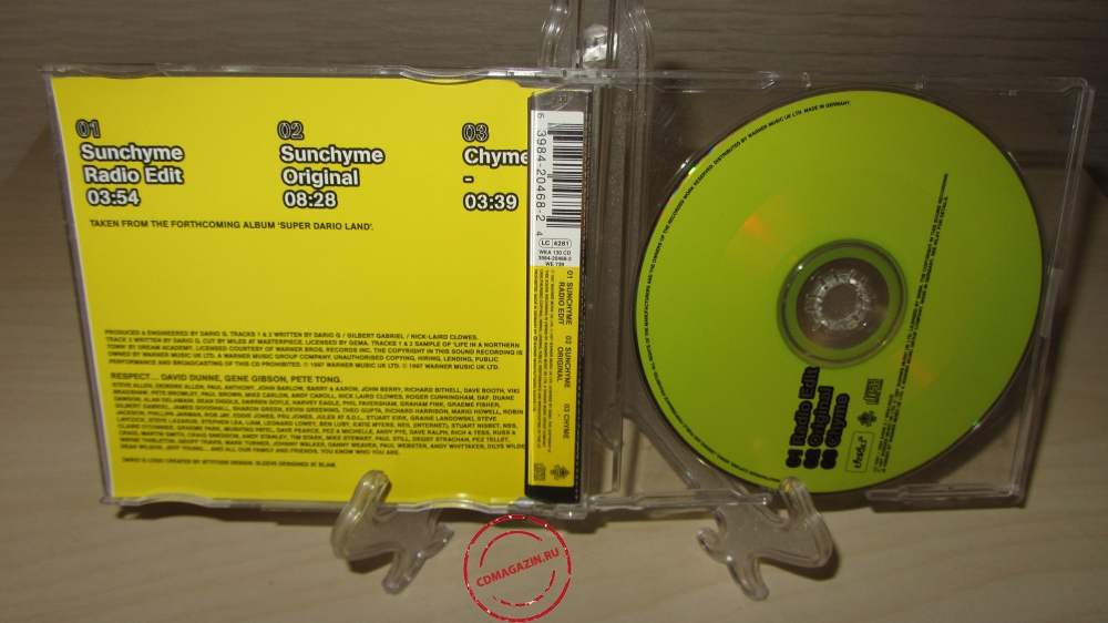 Audio CD: Dario G (1997) Sunchyme Audio CD: Dario G (1997) Sunchyme