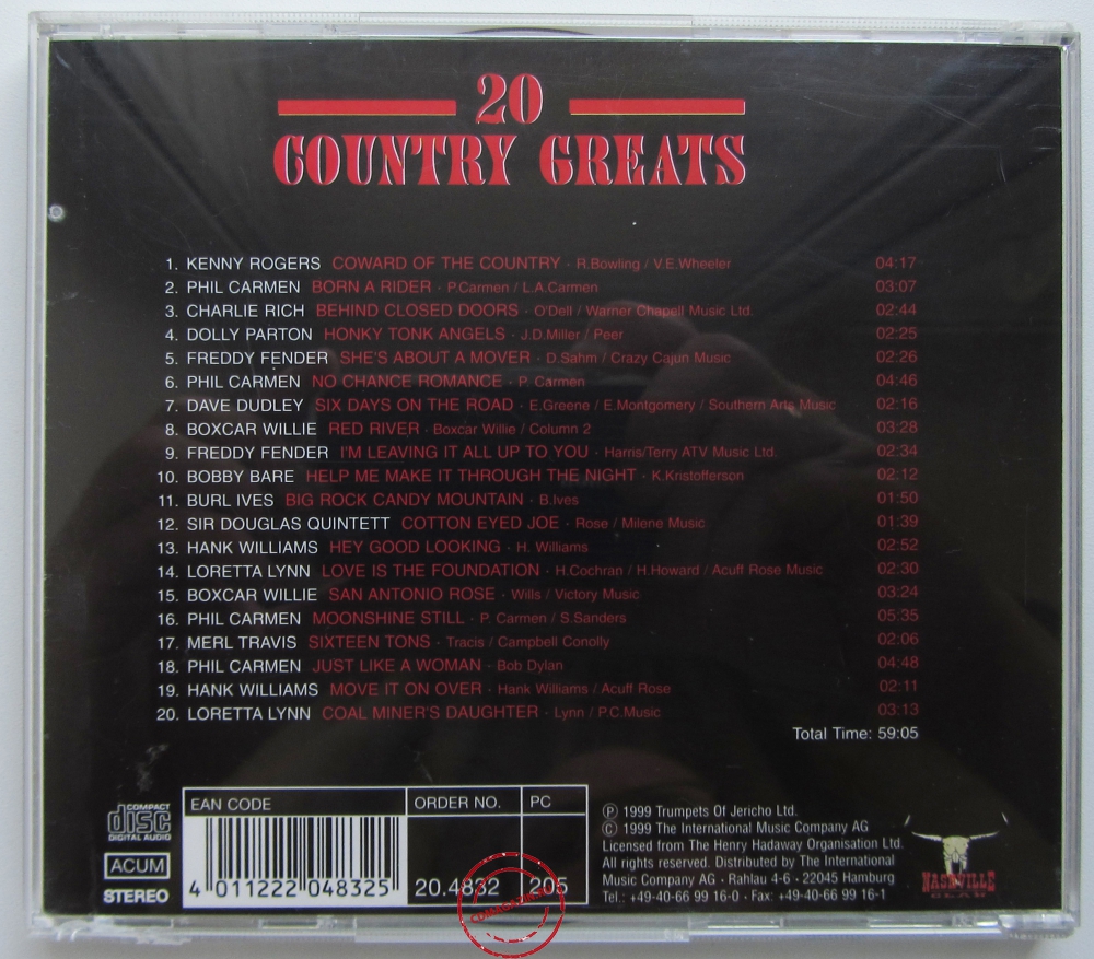 Audio CD: VA 20 Country Greats (1999) Vol. 2 Audio CD: VA 20 Country Greats (1999) Vol. 2