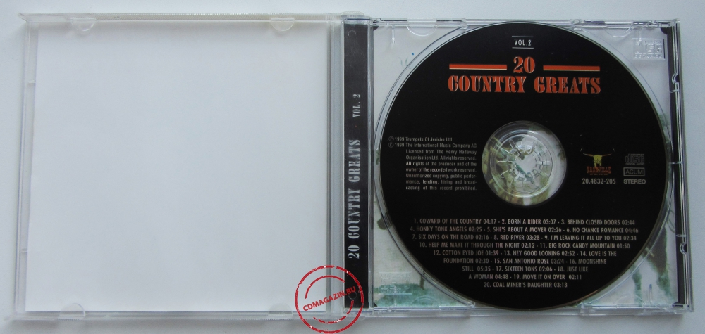 Audio CD: VA 20 Country Greats (1999) Vol. 2 Audio CD: VA 20 Country Greats (1999) Vol. 2