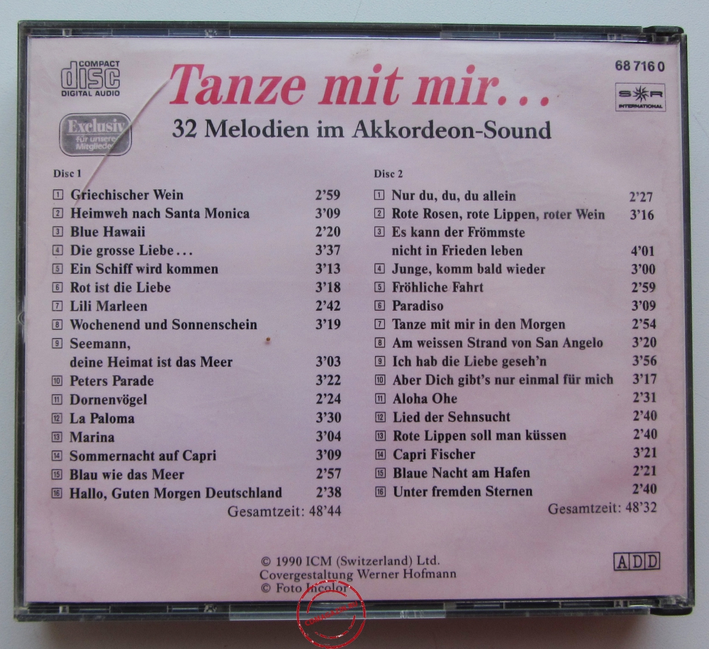 Audio CD: VA Tanze Mit Mir In Den Morgen (1990) 32 Melodien Im Akkordeon-Sound