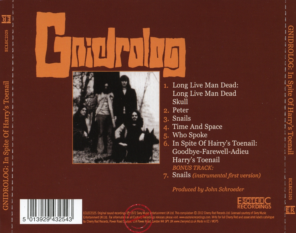 Audio CD: Gnidrolog (1972) ...In Spite Of Harry's Toe-Nail Audio CD: Gnidrolog (1972) ...In Spite Of Harry's Toe-Nail