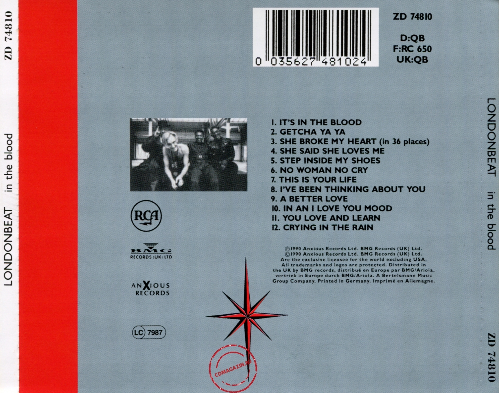 Audio CD: Londonbeat (1990) In The Blood Audio CD: Londonbeat (1990) In The Blood