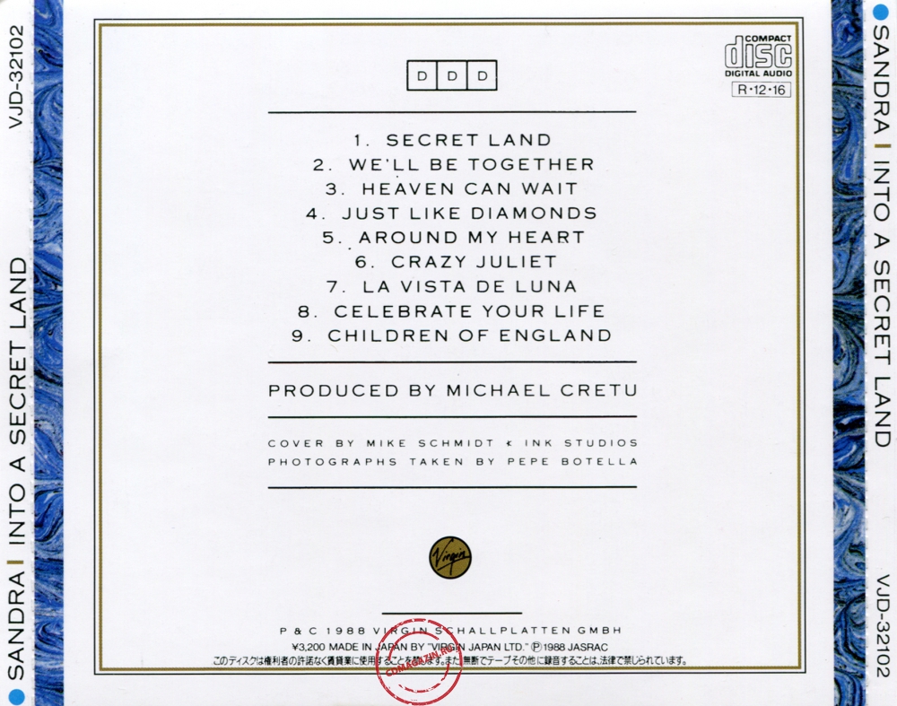 Audio CD: Sandra (1988) Into A Secret Land