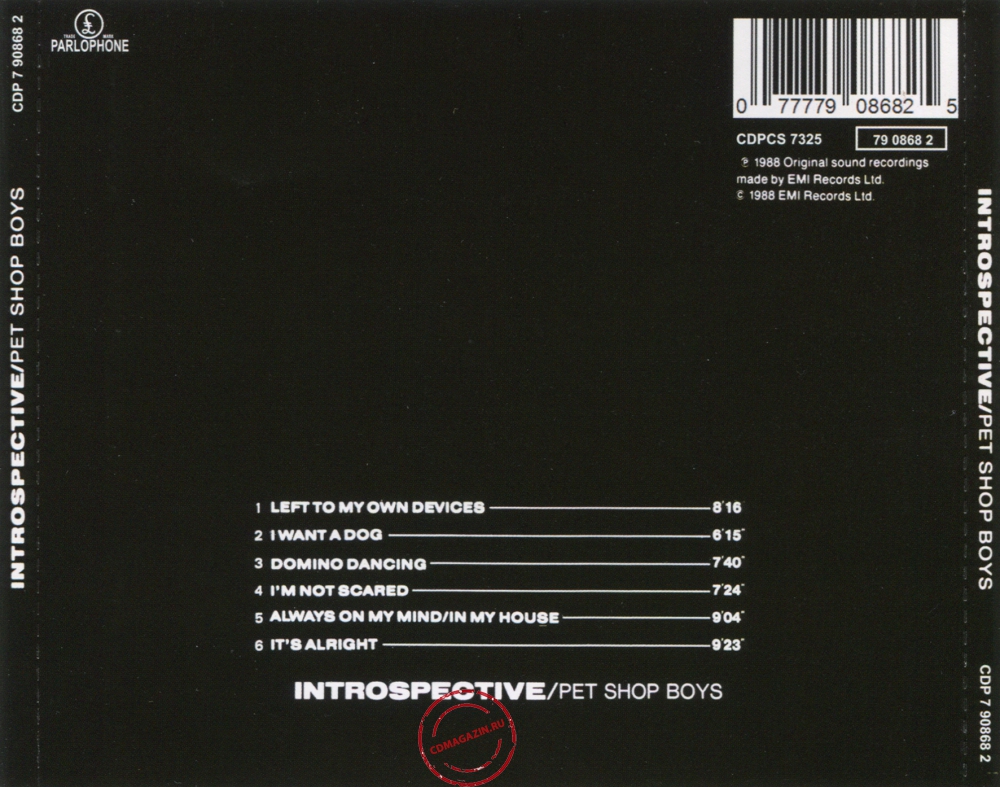 Audio CD: Pet Shop Boys (1988) Introspective