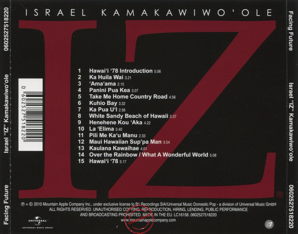Audio CD: Israel Kamakawiwo'ole (1993) Facing Future