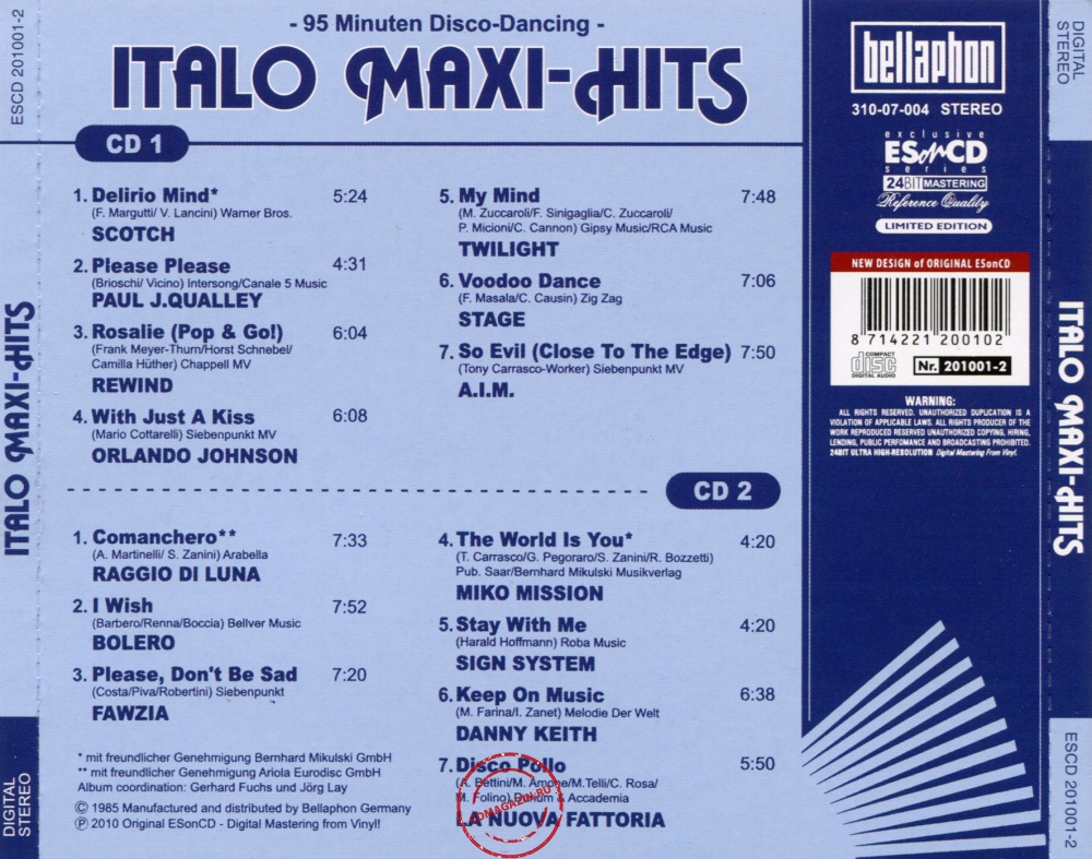 Audio CD: VA Italo Maxi-Hits (1985) Vol. 1 Audio CD: VA Italo Maxi-Hits (1985) Vol. 1