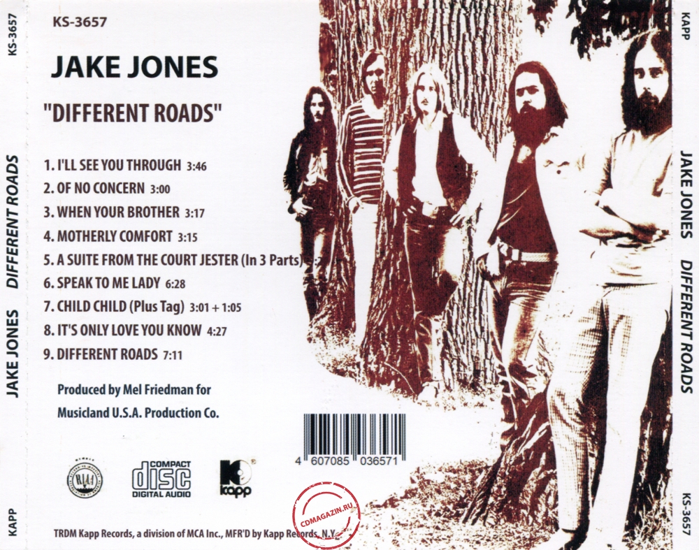 Audio CD: Jake Jones (1971) Different Roads