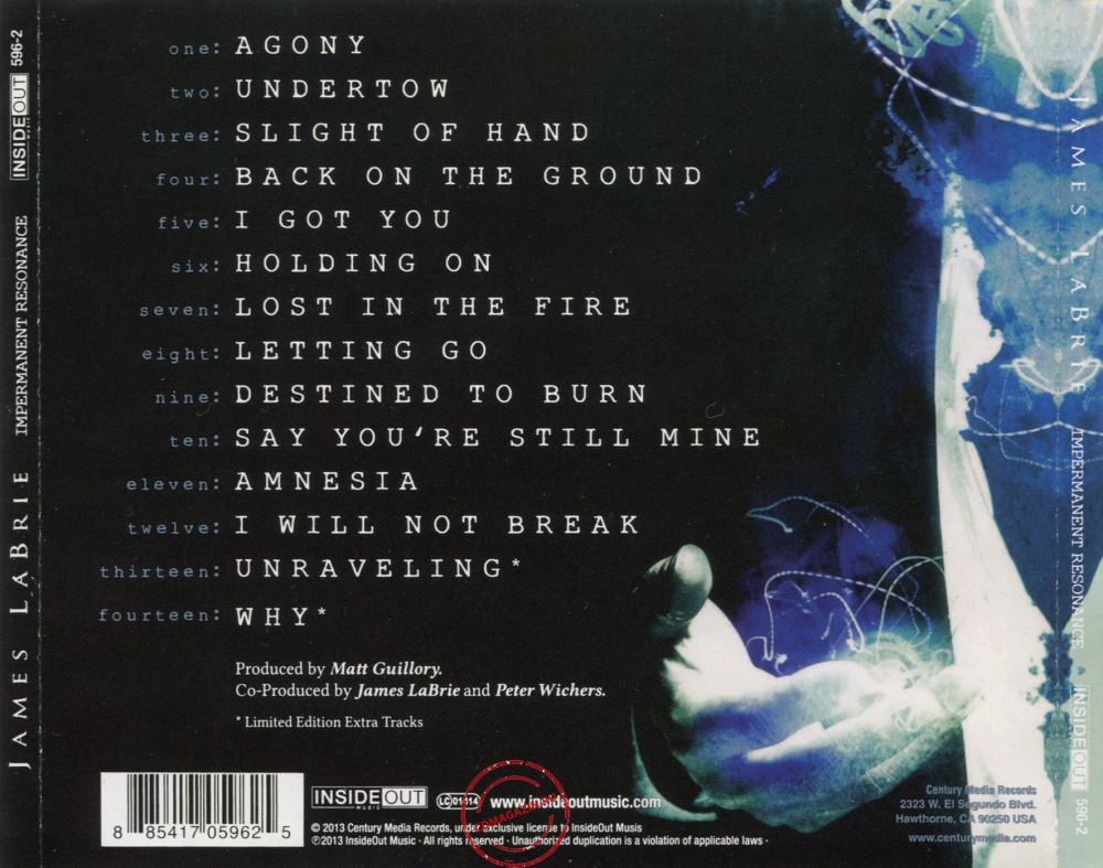 Audio CD: James LaBrie (2013) Impermanent Resonance