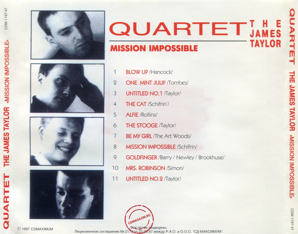 Audio CD: James Taylor Quartet (1987) Mission Impossible