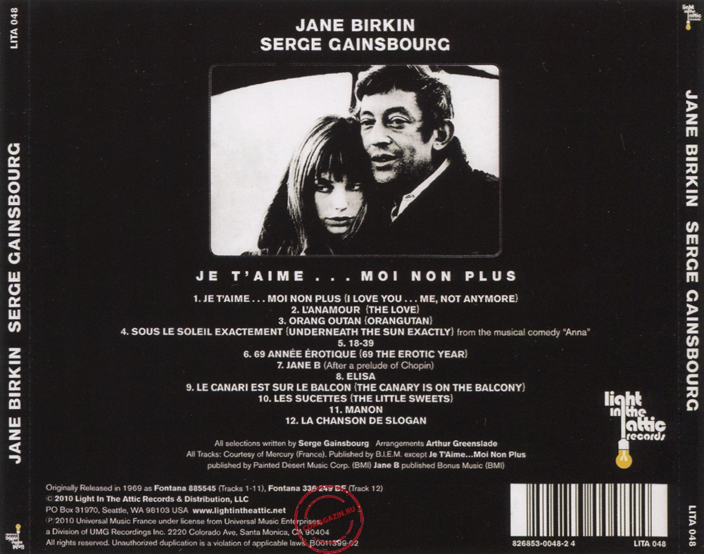 Audio CD: Jane Birkin (1969) Je T'Aime...Moi Non Plus Audio CD: Jane Birkin (1969) Je T'Aime...Moi Non Plus