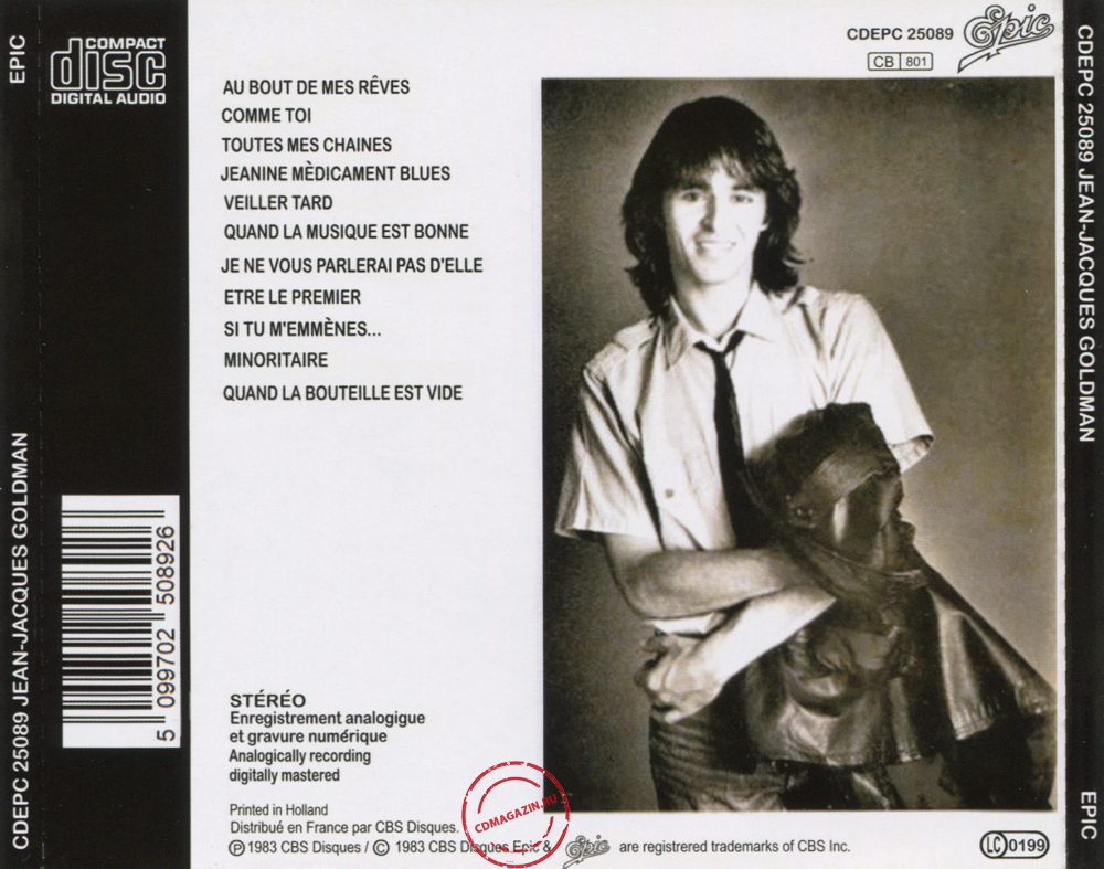 Audio CD: Jean-Jacques Goldman (1982) Jean-Jacques Goldman