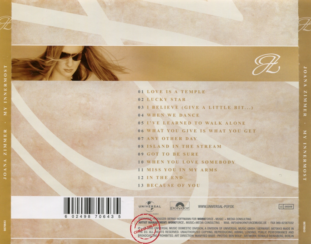 Audio CD: Joana Zimmer (2005) My Innermost Audio CD: Joana Zimmer (2005) My Innermost