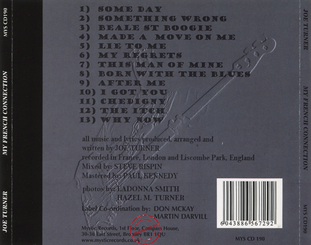 Audio CD: Joe Turner (4) (2005) My French Connection Audio CD: Joe Turner (4) (2005) My French Connection