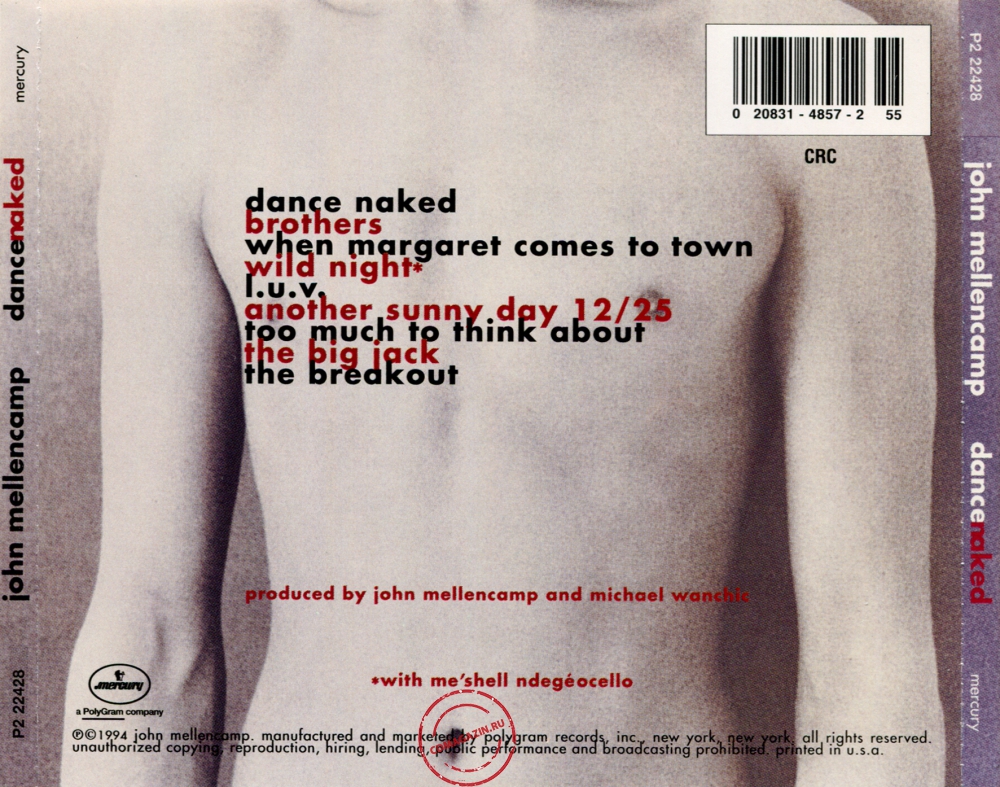 Audio CD: John Mellencamp (1994) Dance Naked