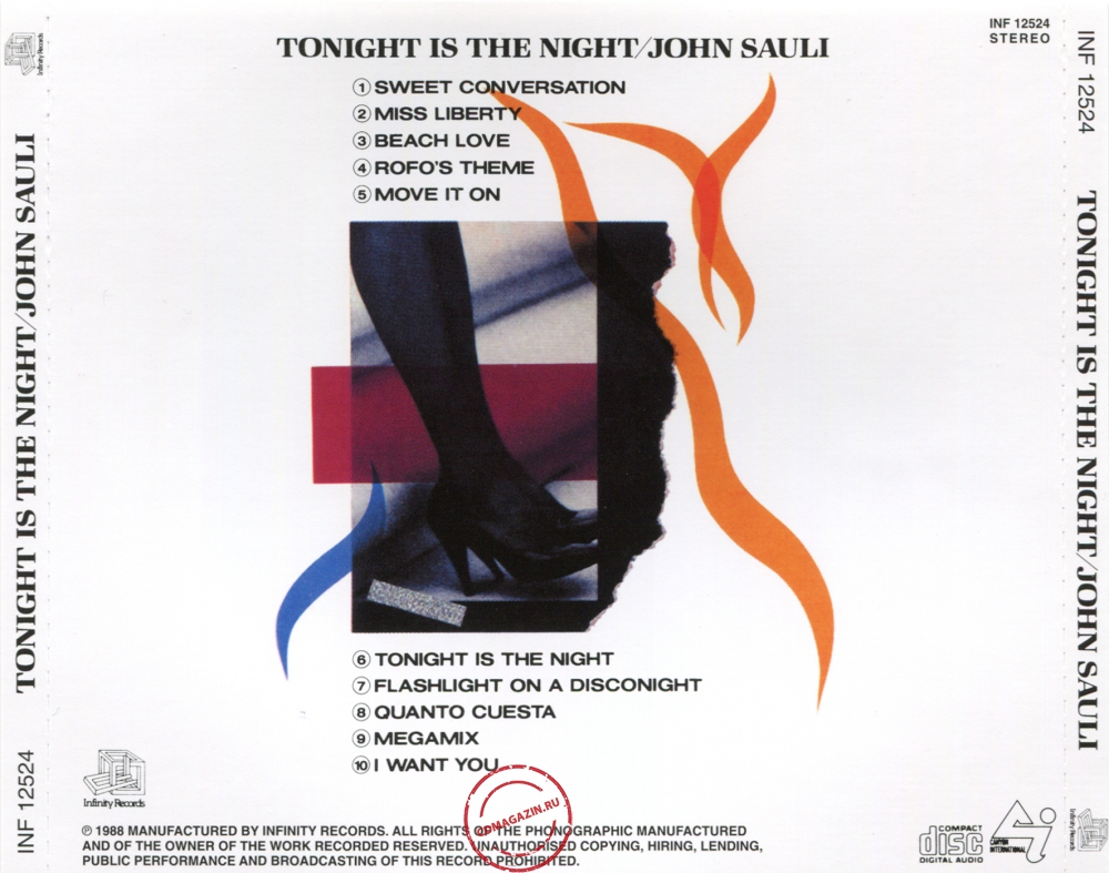 Audio CD: John Sauli (1988) Tonight Is The Night Audio CD: John Sauli (1988) Tonight Is The Night