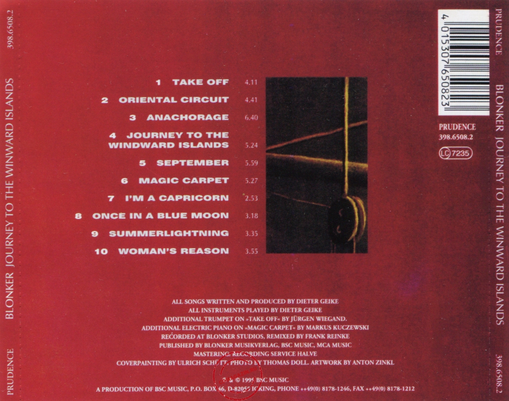 Audio CD: Blonker (1995) Journey To The Windward Islands Audio CD: Blonker (1995) Journey To The Windward Islands