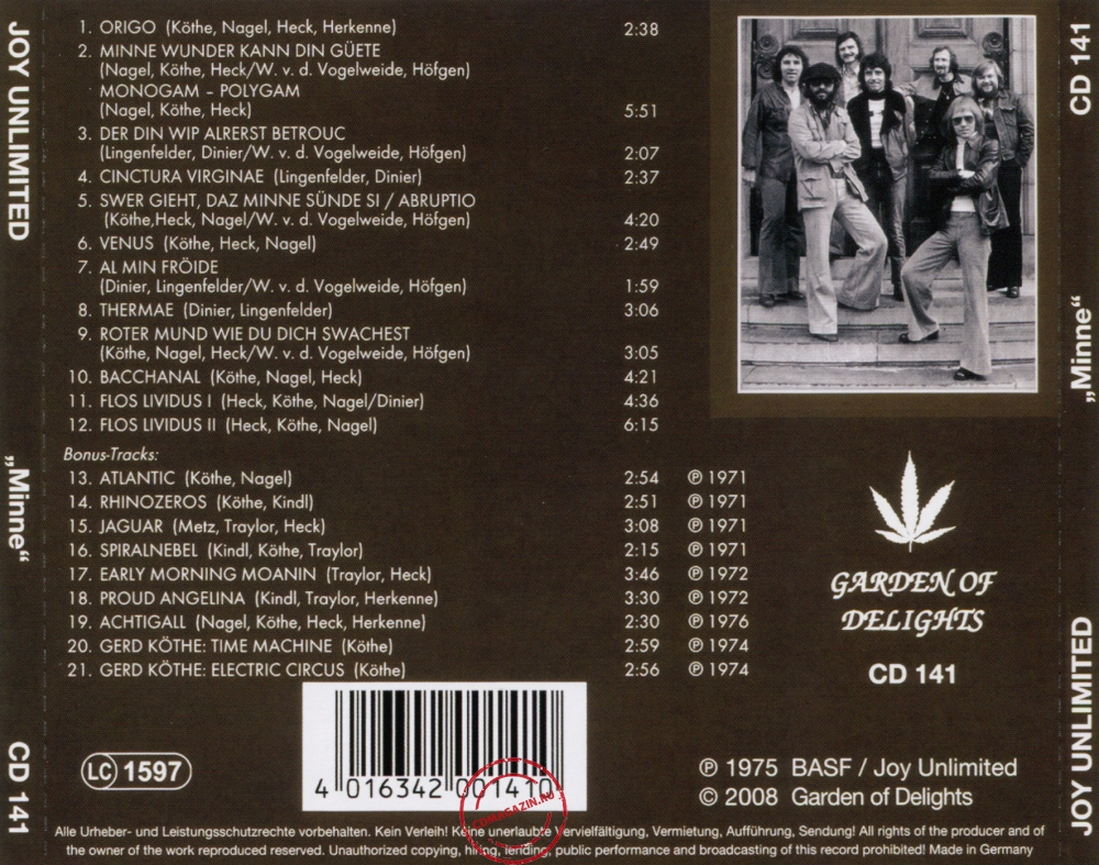 Audio CD: Joy Unlimited (1975) Minne Audio CD: Joy Unlimited (1975) Minne