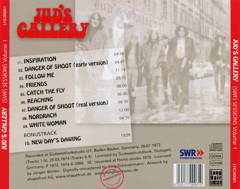 Audio CD: Jud's Gallery (1975) SWF-Sessions Volume 1