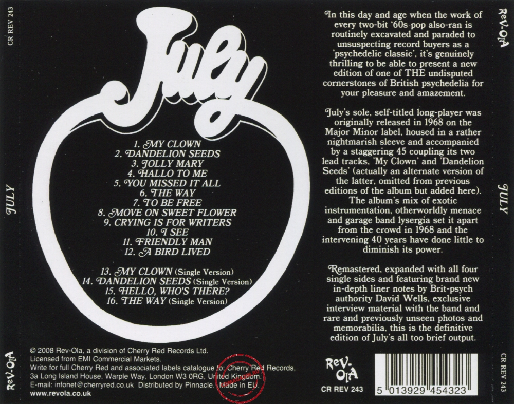 Audio CD: July (3) (1968) July Audio CD: July (3) (1968) July