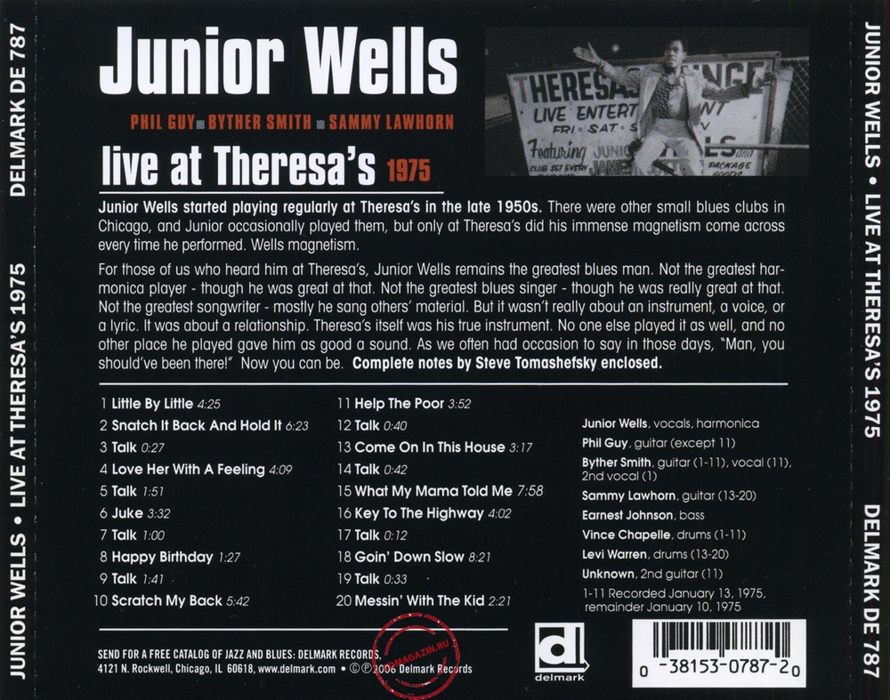 Audio CD: Junior Wells (2006) Live At Theresa's 1975