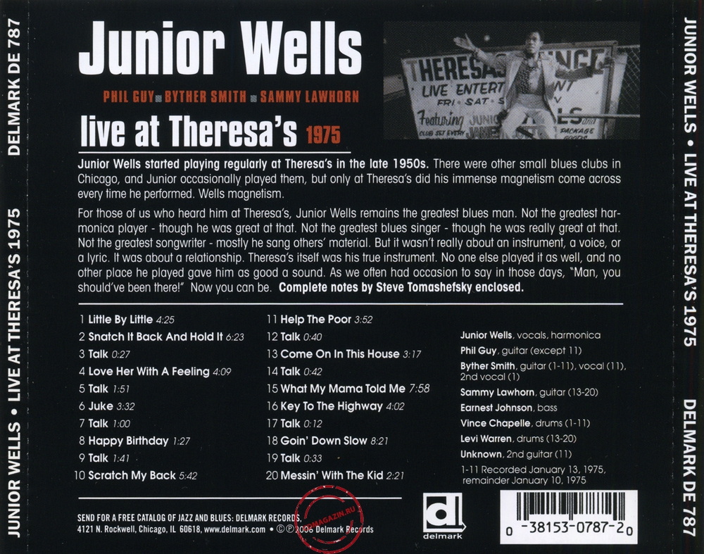 Audio CD: Junior Wells (2006) Live At Theresa's 1975 Audio CD: Junior Wells (2006) Live At Theresa's 1975