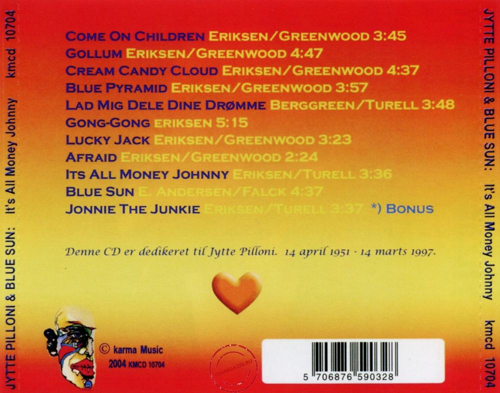 Audio CD: Jytte Pilloni (1976) It's All Money Johnny Audio CD: Jytte Pilloni (1976) It's All Money Johnny
