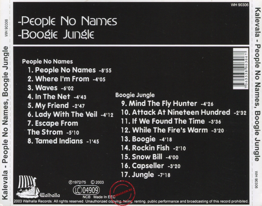 Audio CD: Kalevala (1972) People No Names / Boogie Jungle Audio CD: Kalevala (1972) People No Names / Boogie Jungle