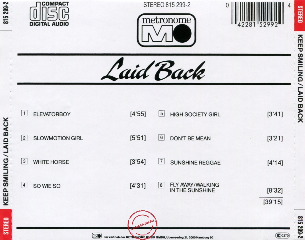 Audio CD: Laid Back (1983) ...Keep Smiling