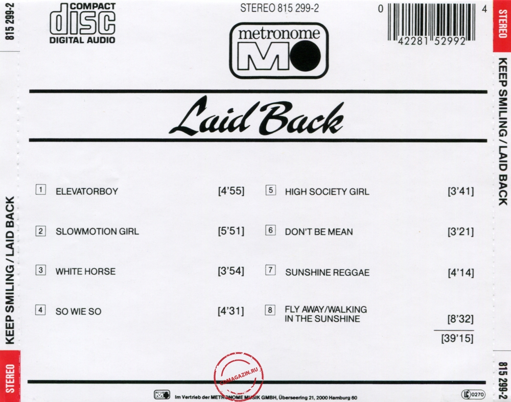 Audio CD: Laid Back (1983) ...Keep Smiling Audio CD: Laid Back (1983) ...Keep Smiling