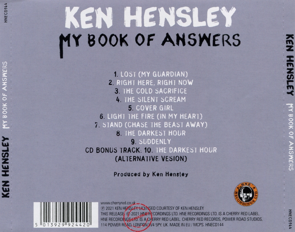 Audio CD: Ken Hensley (2021) My Book Of Answers