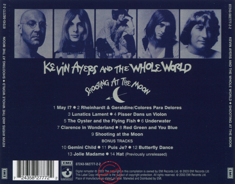 Audio CD: Kevin Ayers And The Whole World (1970) Shooting At The Moon Audio CD: Kevin Ayers And The Whole World (1970) Shooting At The Moon