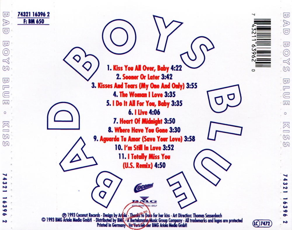 Audio CD: Bad Boys Blue (1993) Kiss