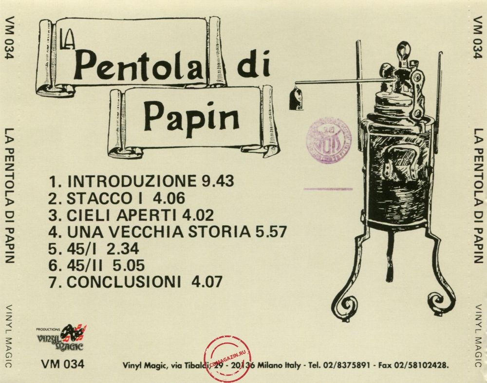 Audio CD: La Pentola Di Papin (1977) Zero-7 Audio CD: La Pentola Di Papin (1977) Zero-7
