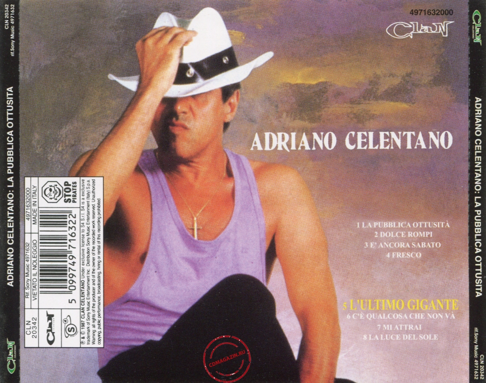 Audio CD: Adriano Celentano (1987) La Pubblica Ottusita Audio CD: Adriano Celentano (1987) La Pubblica Ottusita