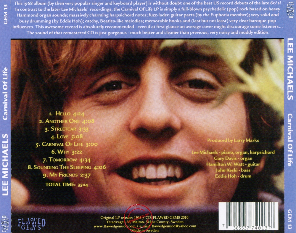 Audio CD: Lee Michaels (1968) Carnival Of Life Audio CD: Lee Michaels (1968) Carnival Of Life