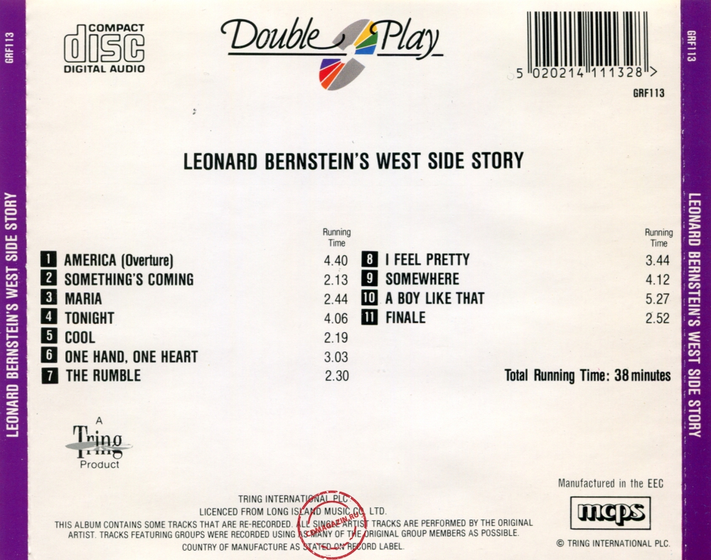 Audio CD: Leonard Bernstein (1963) West Side Story Audio CD: Leonard Bernstein (1963) West Side Story