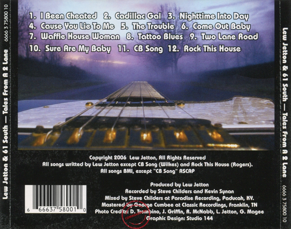 Audio CD: Lew Jetton & 61 South (2006) Tales From A 2 Lane Audio CD: Lew Jetton & 61 South (2006) Tales From A 2 Lane