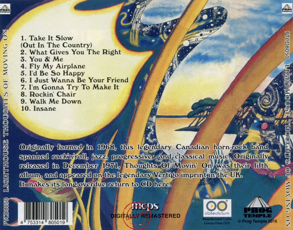 Audio CD: Lighthouse (2) (1971) Thoughts Of Movin' On Audio CD: Lighthouse (2) (1971) Thoughts Of Movin' On