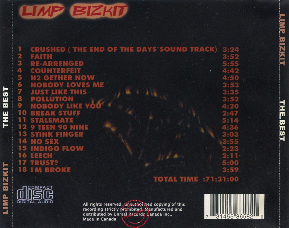 Audio CD: Limp Bizkit (2000) The Best