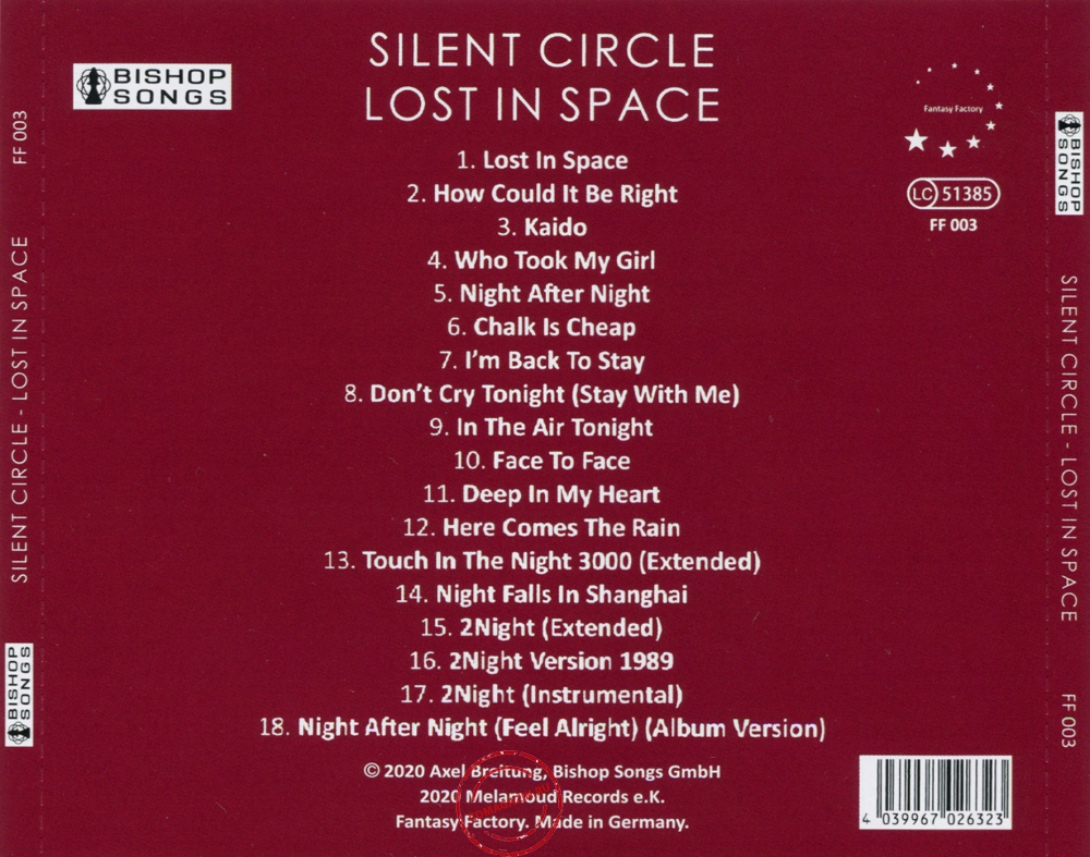Audio CD: Silent Circle (2019) Lost In Space Audio CD: Silent Circle (2019) Lost In Space