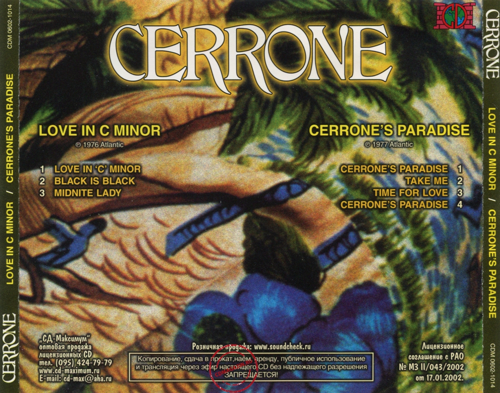 Audio CD: Cerrone (1976) Love In C Minor + Cerrone's Paradise Audio CD: Cerrone (1976) Love In C Minor + Cerrone's Paradise