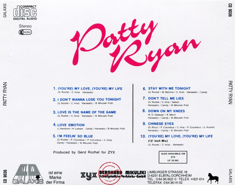Audio CD: Patty Ryan (1987) Love Is The Name Of The Game Audio CD: Patty Ryan (1987) Love Is The Name Of The Game