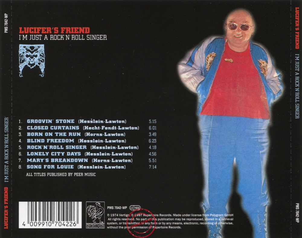 Audio CD: Lucifer's Friend (1973) I'm Just A Rock'N'Roll Singer