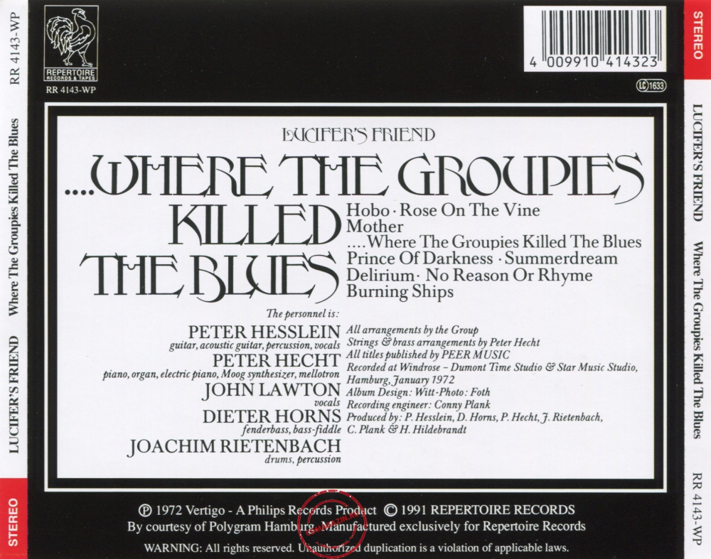Audio CD: Lucifer's Friend (1972) ....Where The Groupies Killed The Blues Audio CD: Lucifer's Friend (1972) ....Where The Groupies Killed The Blues