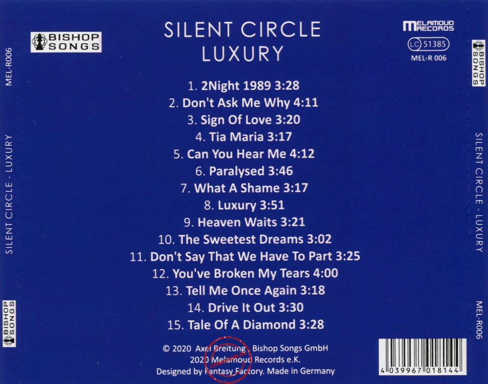 Audio CD: Silent Circle (2020) Luxury Audio CD: Silent Circle (2020) Luxury