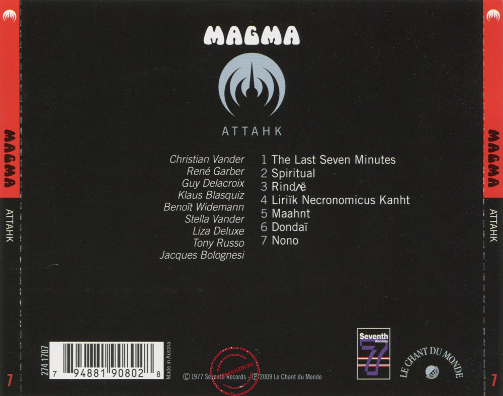 Audio CD: Magma (6) (1978) Attahk