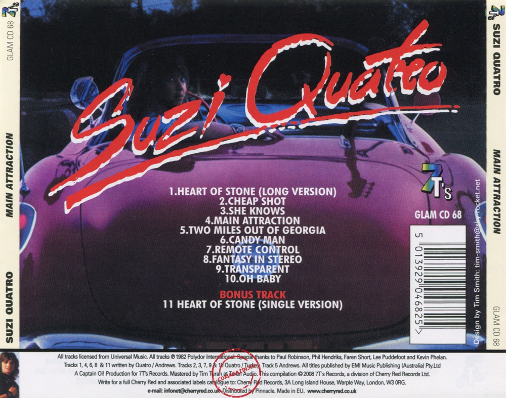 Audio CD: Suzi Quatro (1982) Main Attraction Audio CD: Suzi Quatro (1982) Main Attraction
