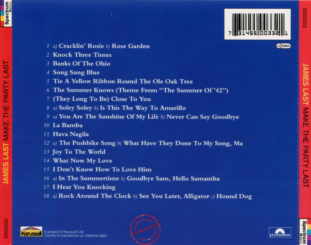 Audio CD: James Last (1975) Make The Party Last